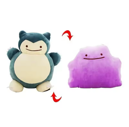 Reversible 20cm Pokémon Ditto to Snorlax transformation pillow/doll